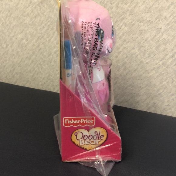 Fisher-Price 15" PINK Doodle Bear Plush Write-On and washable and doodle again. - Picture 3 of 4